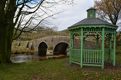 Dartmoor, Gazebo and Old Stone Bridge over West Dart River