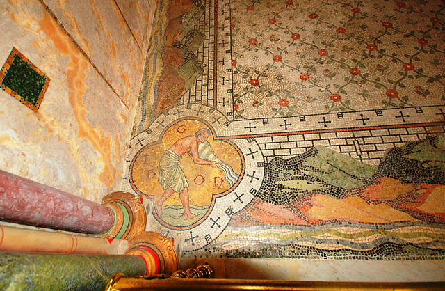 Detail of Mosaic Floor in the Redundant Church at Studley Royal, North Yorkshire