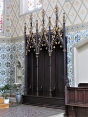 st mary r.c. church, derby, derbs; wooden c19 sedilia by a.w.pugin