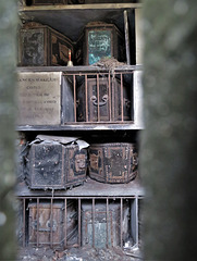 brompton cemetery, london     (59)mid c19 coffins in the catacombs