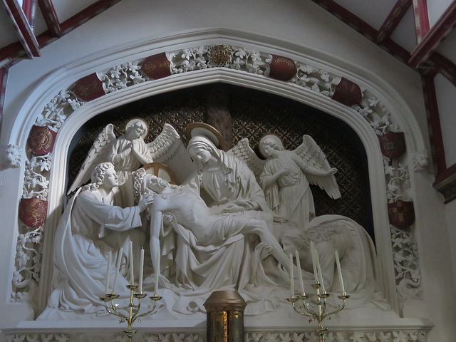 st mary r.c. church, derby, derbs ; c19 reredos by earp in south chapel