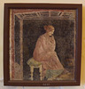 Wall Painting with a Female Figure on a Chair in the Naples Archaeological Museum, June 2013