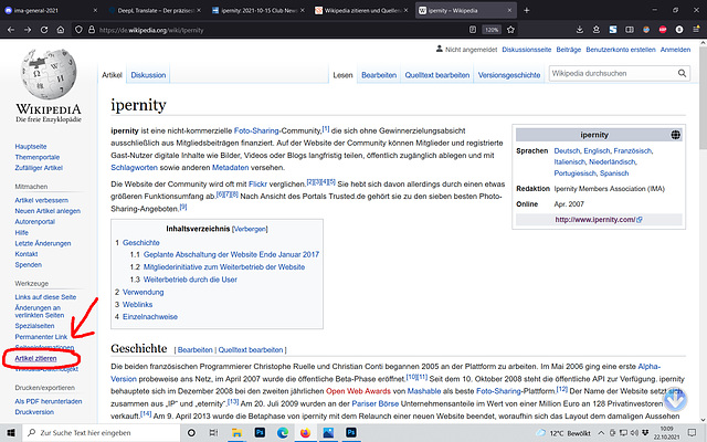 Permanentlink bei Wikipedia