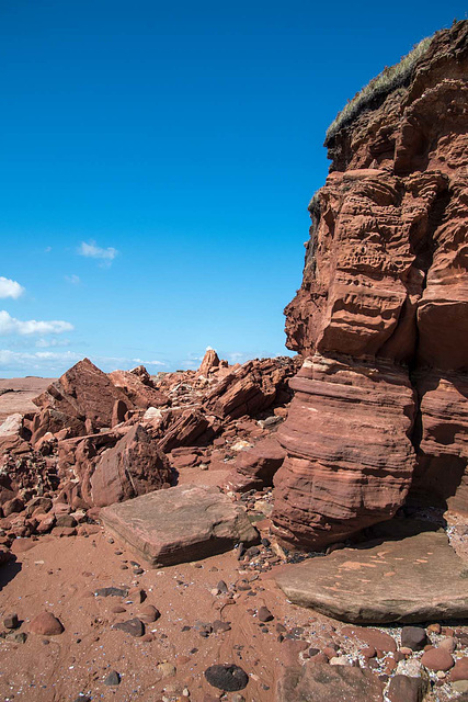 A rock face at Hilbre Island