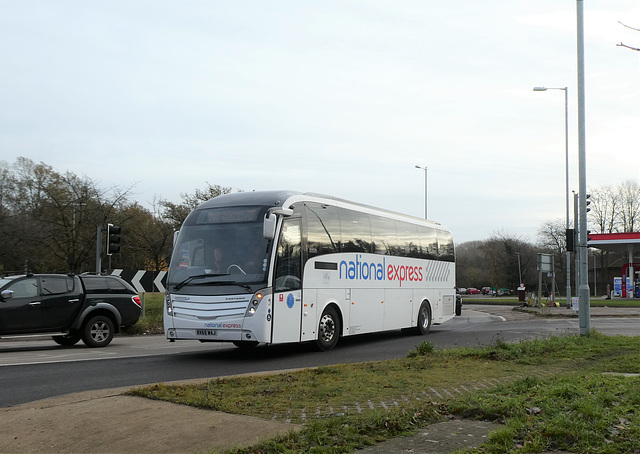 Ambassador Travel (National Express contractor) 201 (BX65 WAJ) at Fiveways, Barton Mills - 11 Dec 2021 (P1100165) Ambassador Travel (National Express contractor) 201 (BX65 WAJ) at Fiveways, Barton Mills - 11 Dec 2021 (P1100165)