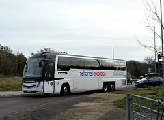 National Express 325 (BF21 CZL) at Fiveways, Barton Mills - 11 Dec 2021 (P1100167)