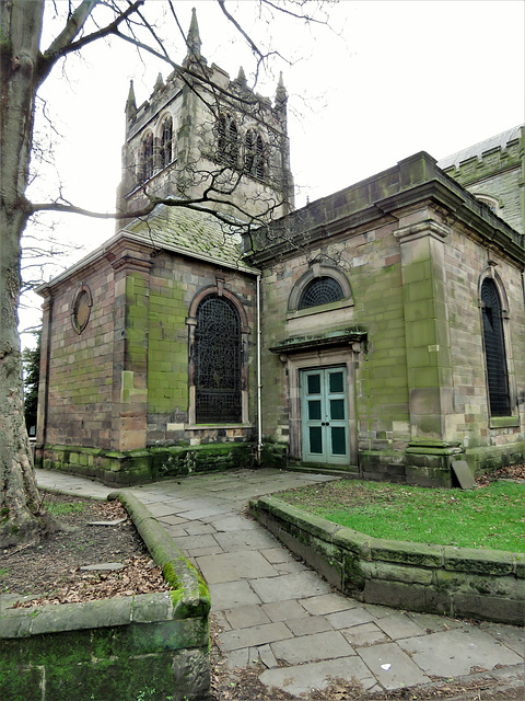 st werburgh's church, derby, derbs ; c17 tower top 1601, chancel 1699 with aisle of 1850 by h.i.stephens