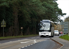 National Express 325 (BF21 CZL) near Fiveways, Barton Mills - 11 Dec 2021 (P1100170)