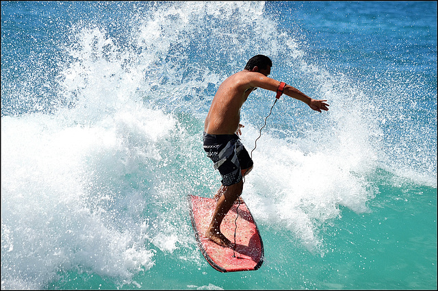 Surfing at Sandy Beach