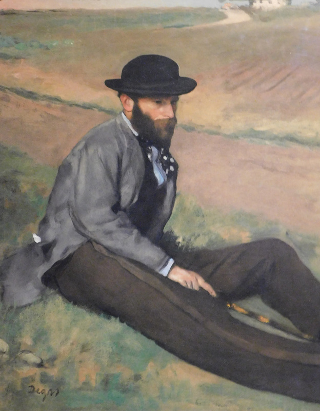 Detail of Eugene Manet by Degas in the Metropolitan Museum of Art, December 2023