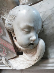 radbourne church, derbs ; putti on c17 tomb of german pole, erected 1683 by gibbons and quellin
