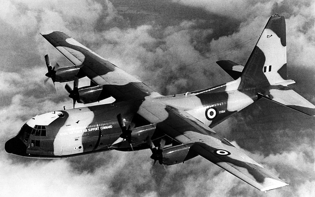 C-130 - Hercules MK1 aircraft [from 36 squadron, RAF Lyneham in Wiltshire]