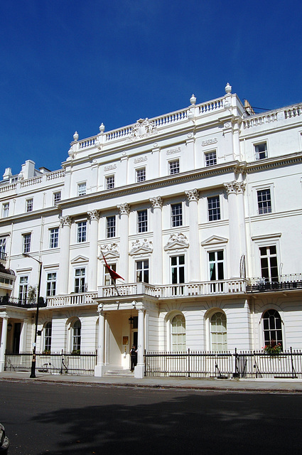 Detail of a terrace in Belgrave Square, London Designed by George Basevi