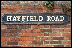 Hayfield Road street sign