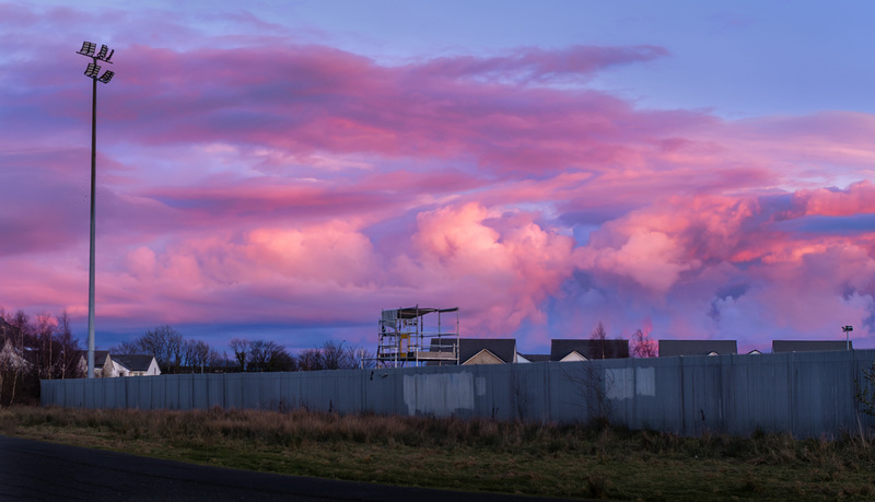 Dumbarton Football Stadium at Sunset