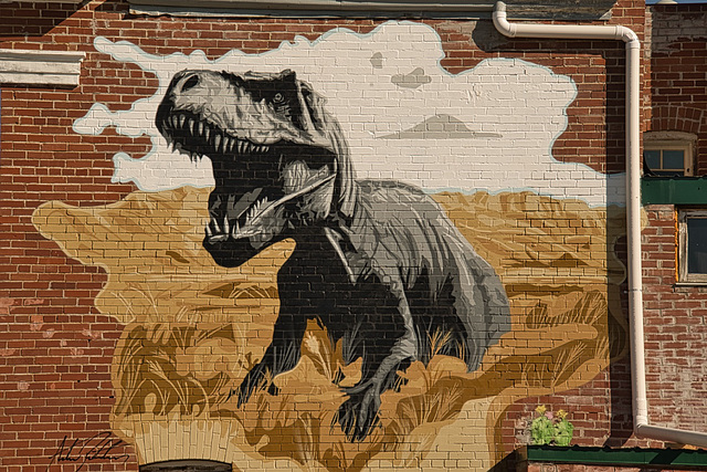 Tr-Rex mural Eastend