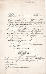 Debut Galli-Marié at the Opéra-Comique; short note with autograph