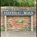 Hayfield Road sign