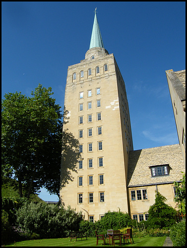 spire from the Fellows' Garden