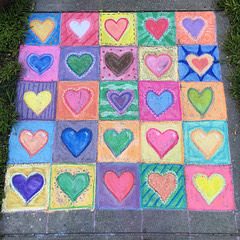 Pandemic chalk: 25 Hearts