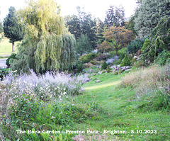 The Rock Garden looking south along the hillside - Preston Park - Brighton - 5 10 2023