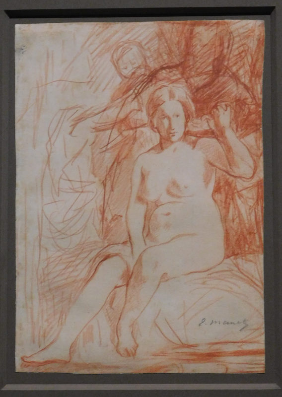 Seated Nude Drawing by Manet in the Metropolitan Museum of Art, December 2023