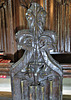 radbourne church, derbs, c16 bench end