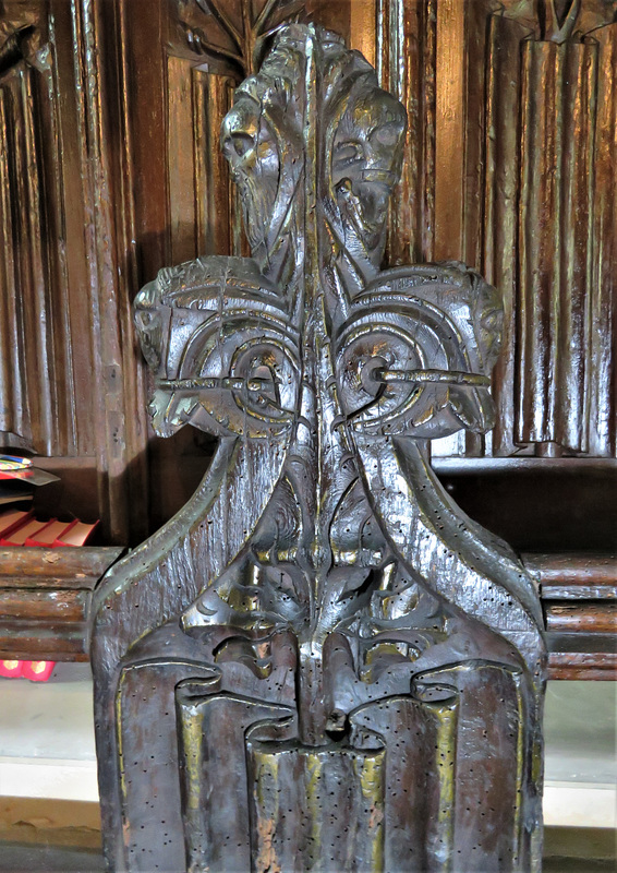 radbourne church, derbs, c16 bench end