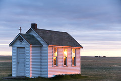 church at sunset