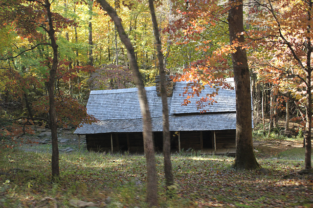 An ancient, unused mountain home,  along the "Roaring Fork" scenic trail that begins down town Gatlinburg, Tennessee