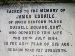 abney park cemetery, london,james esdaile, 1864, "he being dead yet speaketh", a clever trick