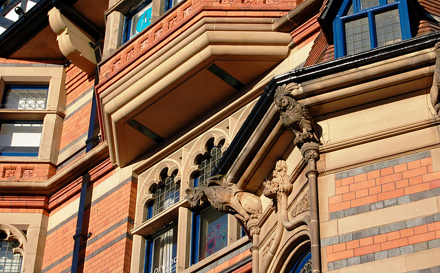 Detail of Queen's Chambers, Long Row, Nottingham