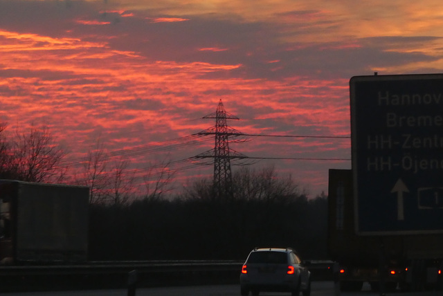 Auf der A1 Richtung Hamburg