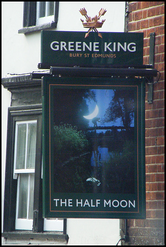 dismal Half Moon pub sign