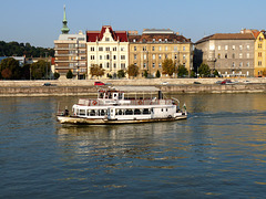 Budapest- 'Hungaria' Passing Buda Waterfront