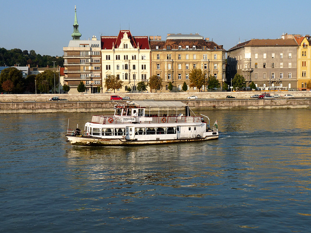 Budapest- 'Hungaria' Passing Buda Waterfront