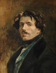 Detail of the Self-Portrait in a Green Vest by Delacroix in the Metropolitan Museum of Art, January 2019