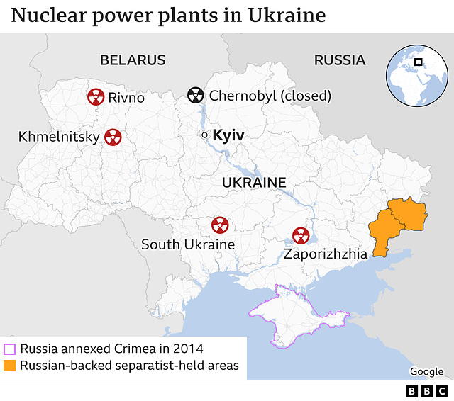 UKR - nuclear power plants 2022 russian invasion