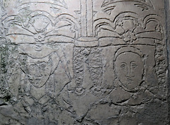 radbourne church, derbs; c15 incised tomb slab of ralph de la pole +1455