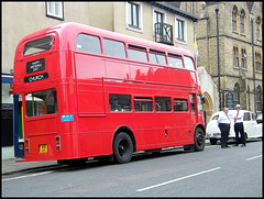 back end of a wedding bus