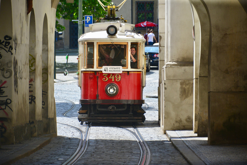 Prague 2019 – DPP 349 leaving the gates on Letenská