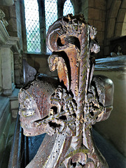 radbourne church, derbs, c16 bench end with green man