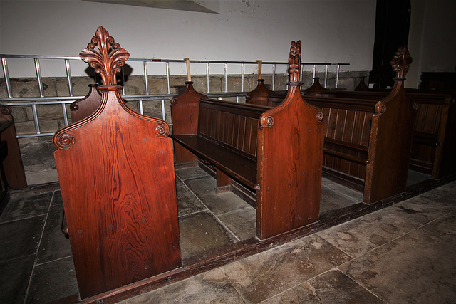 Pews in South Aisle, St Mary's Church, Grendon, Warwickshire