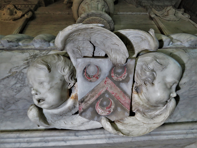 radbourne church, derbs ; putti on c17 tomb of german pole, erected 1683 by gibbons and quellin radbourne church, derbs ; putti on c17 tomb of german pole, erected 1683 by gibbons and quellin