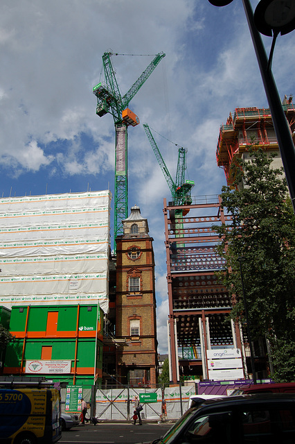 Elizabeth Garrett Anderson Hospital, Euston Road, Camden, London During Redevelopment