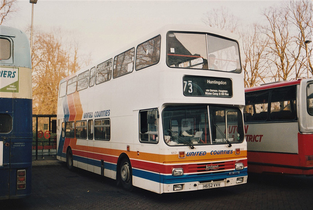 Stagecoach United Counties 652 (H652 VVV) in Cambridge – 5 February 1991 (136-13)