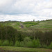 Looking over Oak Farm Quarry to the old rail track leading to Baggeridge