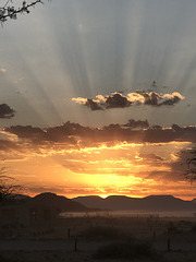 Sunrise in the Namib desert