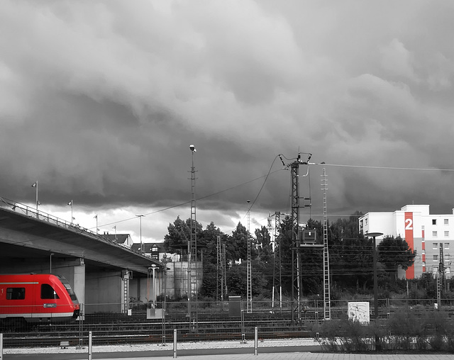 Red Locomotive Fence