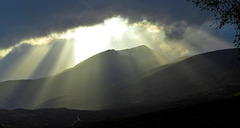 Storm clouds over Spidean Mialach. viewed from Glen Garry, Scotland